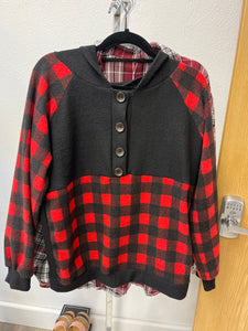 Red Christmas checkered hoodie