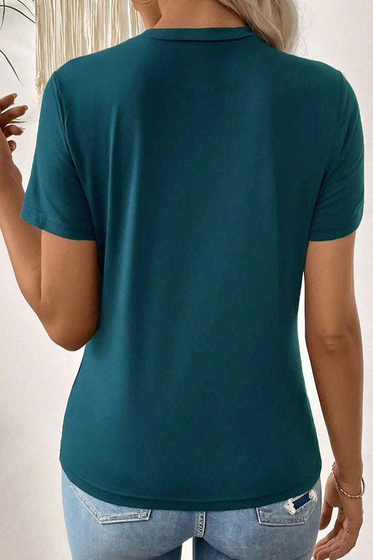 Teal CrissCross Top