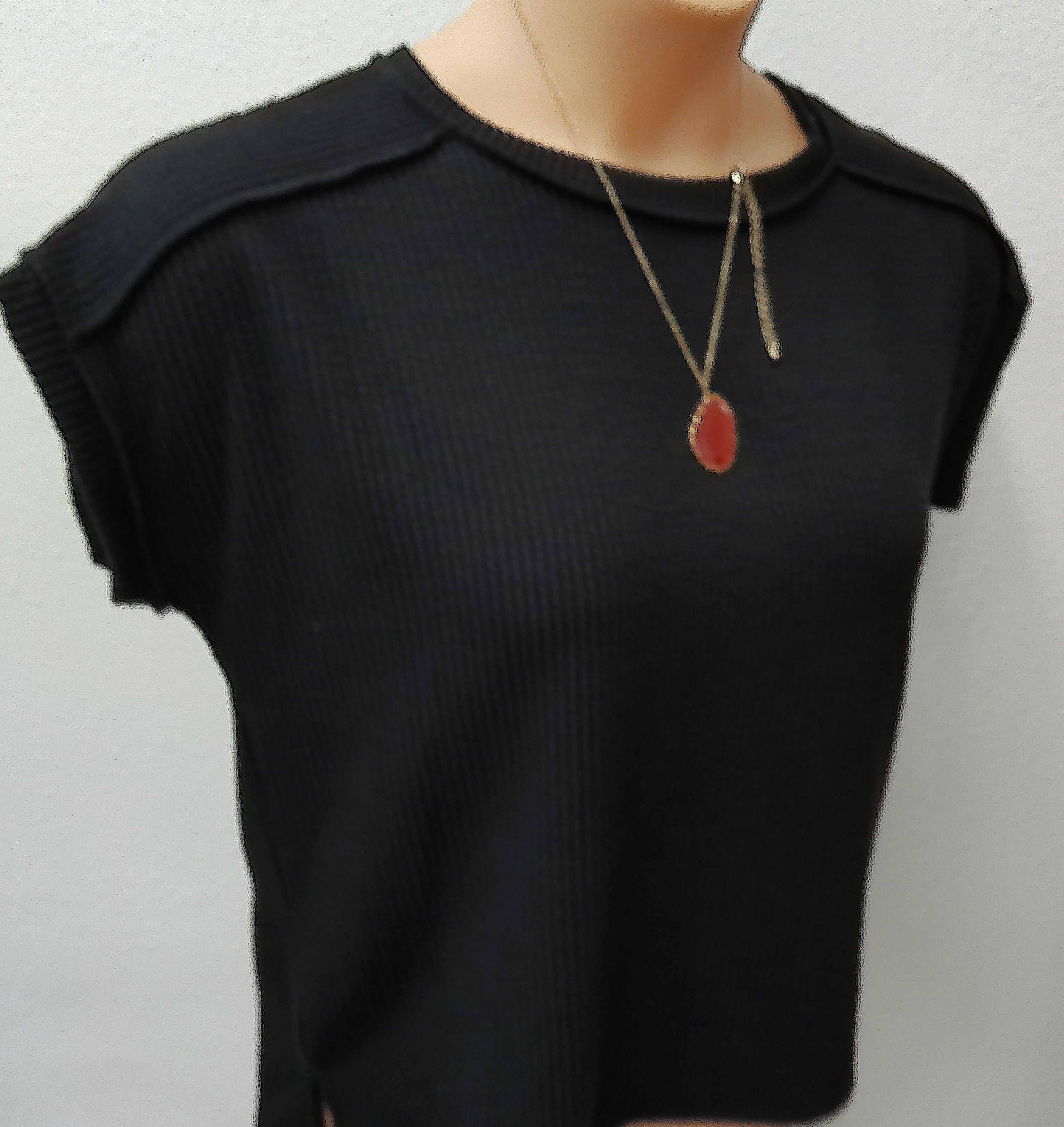 Black Short Sleeve Top