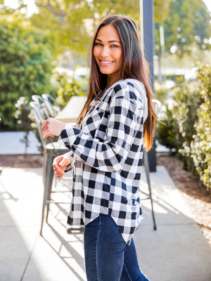 Plaid Gray Hoodie Button Up!