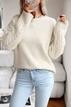 KNITTED PULLOVER SWEATER - WHITE